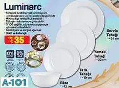 LUMİNARC KASE 14 CM/TATLI TABAĞI 19 CM/YEMEK TABAĞI 22 CM/SERVİS TABAĞI 24 CM LUMİNARC KASE 14 CM/TATLI TABAĞI 19 CM/YEMEK TABAĞI 22 CM/SERVİS TABAĞI 24 CM